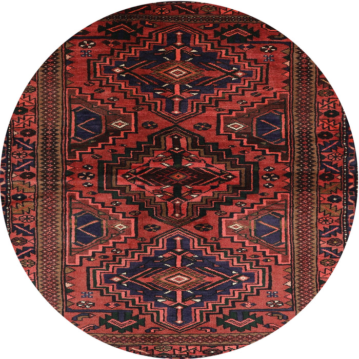 Round Traditional Brown Red Persian Rug, tr3136