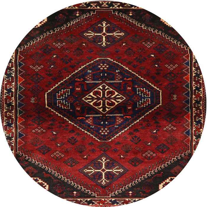 Round Traditional Dark Brown Persian Rug, tr3137