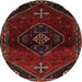 Round Traditional Dark Brown Persian Rug, tr3137