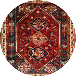 Square Machine Washable Traditional Tomato Red Rug, wshtr3139