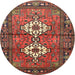 Round Traditional Rust Pink Persian Rug, tr313