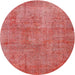 Round Traditional Red Persian Rug, tr3142