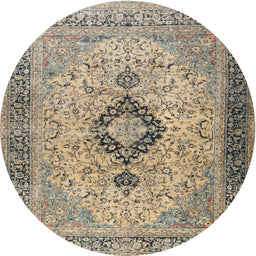 Square Machine Washable Traditional Brown Rug, wshtr3143