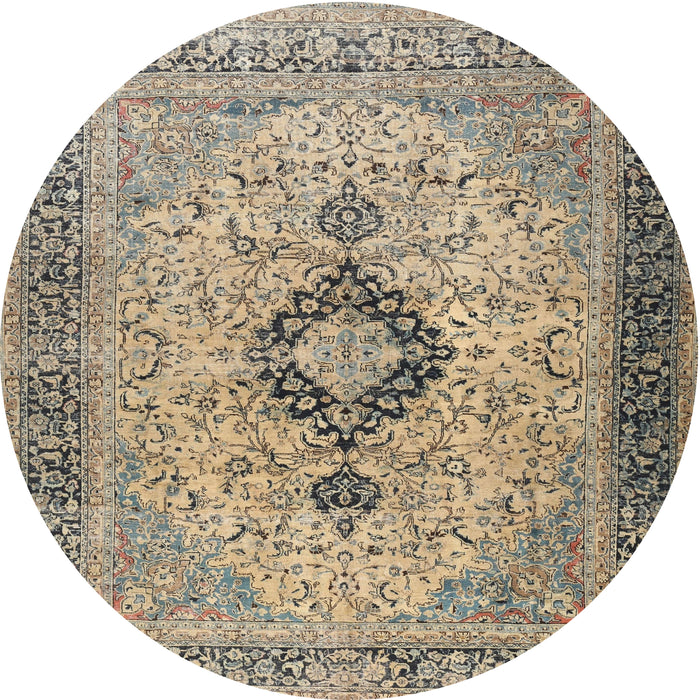 Square Machine Washable Traditional Brown Rug, wshtr3143