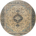 Round Traditional Brown Persian Rug, tr3143