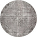 Round Traditional Dark Gray Persian Rug, tr3144