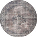 Round Traditional Sandstone Brown Persian Rug, tr3146