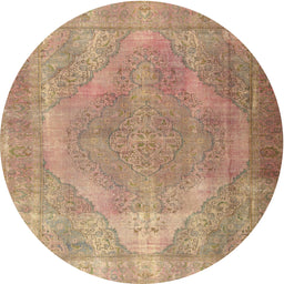 Square Machine Washable Traditional Sand Brown Rug, wshtr3148
