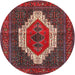 Round Traditional Red Persian Rug, tr314