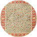 Round Traditional Brown Persian Rug, tr3153