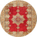 Round Traditional Red Persian Rug, tr3161