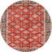 Round Traditional Red Persian Rug, tr3167