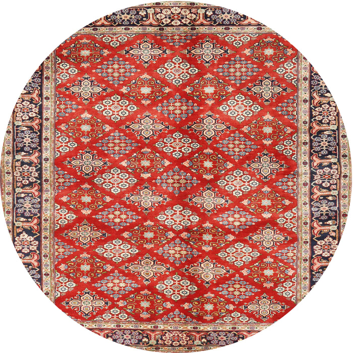 Square Machine Washable Traditional Red Rug, wshtr3167