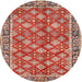 Square Machine Washable Traditional Red Rug, wshtr3167