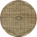 Round Traditional Reddish Brown Persian Rug, tr3168
