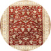 Round Traditional Khaki Gold Persian Rug, tr3169