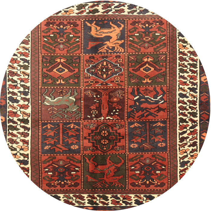 Square Machine Washable Traditional Saffron Red Rug, wshtr316