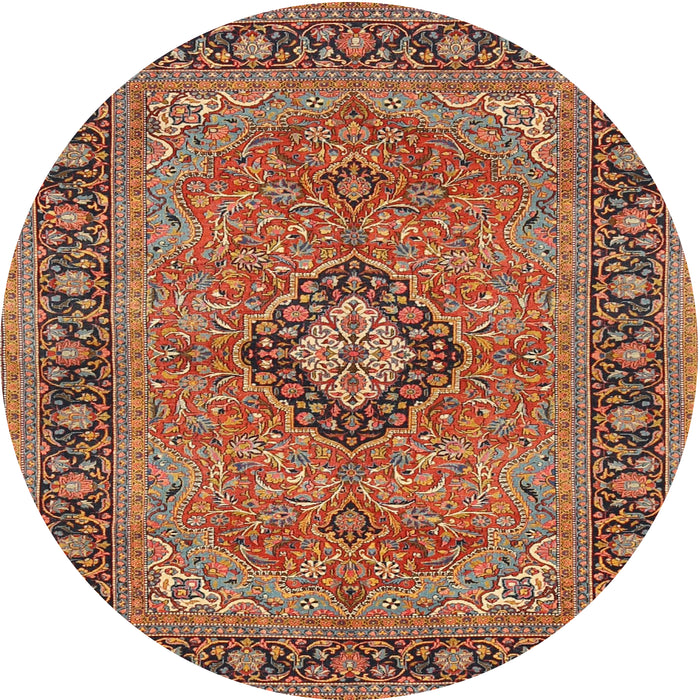 Round Traditional Red Persian Rug, tr3172