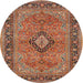 Round Traditional Red Persian Rug, tr3172