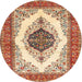 Round Traditional Red Persian Rug, tr3173
