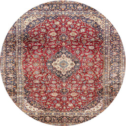 Square Machine Washable Traditional Brown Red Rug, wshtr3176