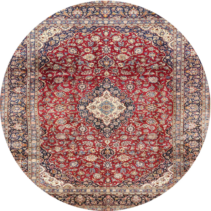 Square Machine Washable Traditional Brown Red Rug, wshtr3176