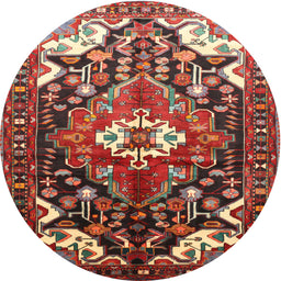 Square Machine Washable Traditional Dark Almond Brown Rug, wshtr317