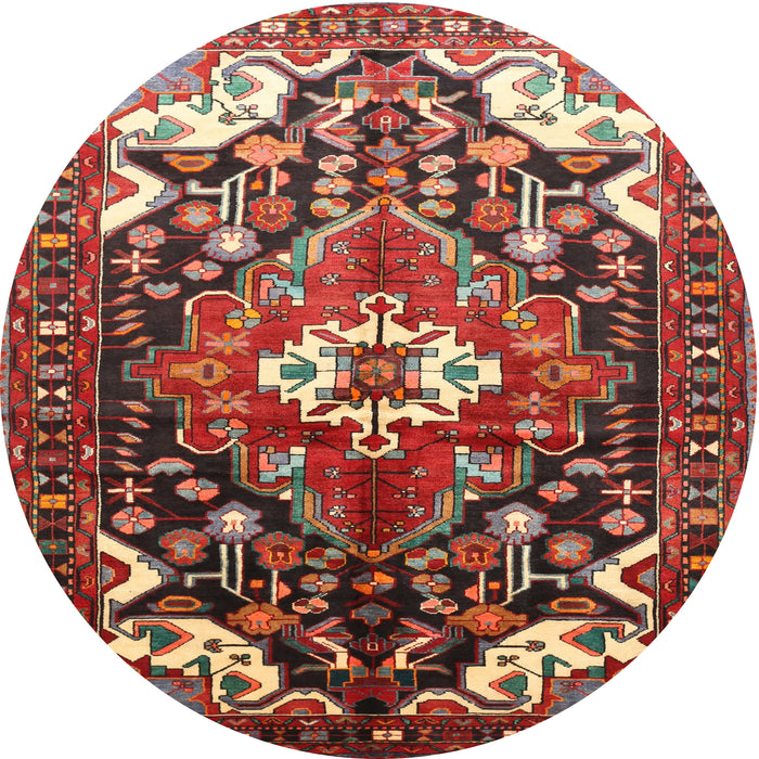 Square Machine Washable Traditional Dark Almond Brown Rug, wshtr317