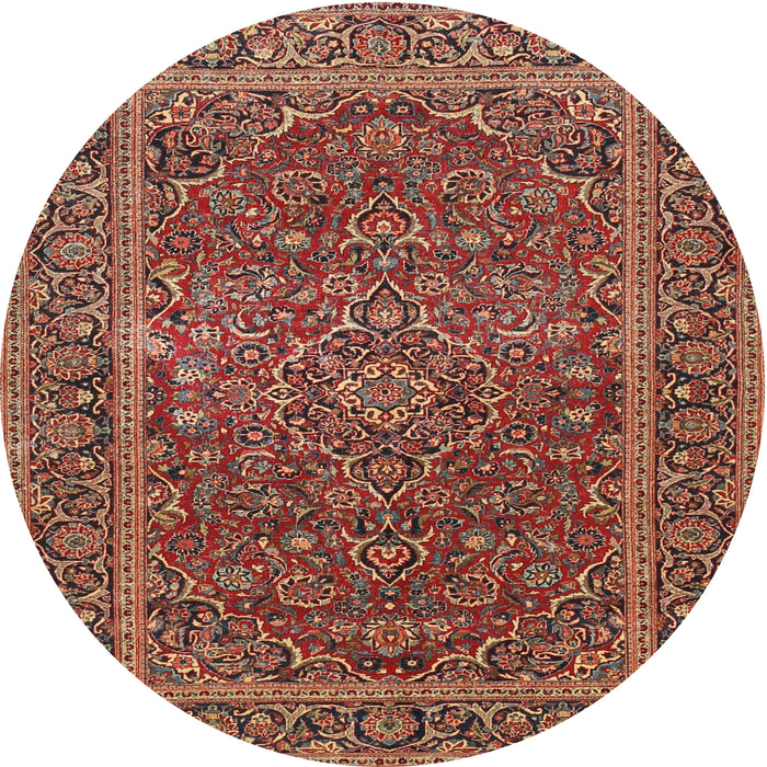 Round Traditional Red Persian Rug, tr3185
