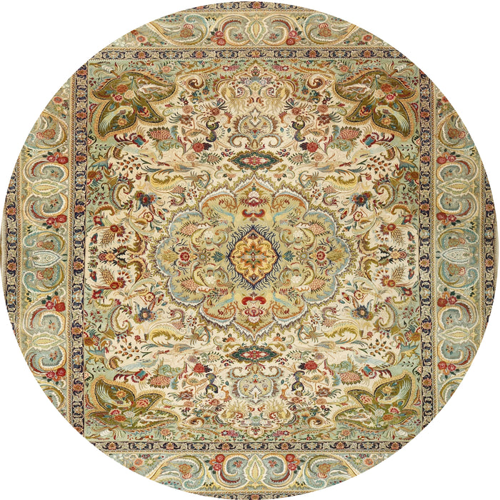 Round Traditional Light Brown Persian Rug, tr3188