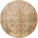Round Traditional Bronze Brown Persian Rug, tr3191