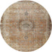 Round Traditional Brown Persian Rug, tr3192