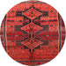 Round Traditional Red Persian Rug, tr319