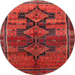 Square Machine Washable Traditional Red Rug, wshtr319