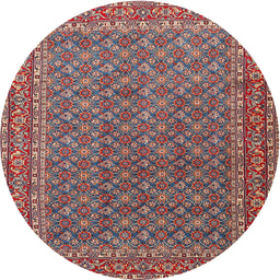 Square Machine Washable Traditional Brown Red Rug, wshtr3200