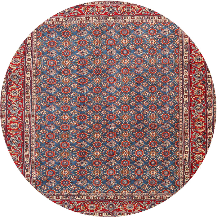 Square Machine Washable Traditional Brown Red Rug, wshtr3200