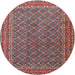 Square Machine Washable Traditional Brown Red Rug, wshtr3200