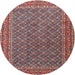 Round Traditional Brown Red Persian Rug, tr3200