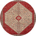Round Traditional Red Persian Rug, tr3201