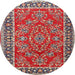 Round Traditional Camel Brown Persian Rug, tr3202