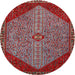 Round Traditional Red Persian Rug, tr3203