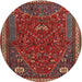 Round Traditional Dark Almond Brown Persian Rug, tr3204