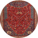 Square Machine Washable Traditional Dark Almond Brown Rug, wshtr3204