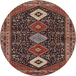Square Machine Washable Traditional Dark Almond Brown Rug, wshtr3209