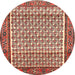 Round Traditional Red Persian Rug, tr320