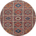 Square Machine Washable Traditional Saffron Red Rug, wshtr3212