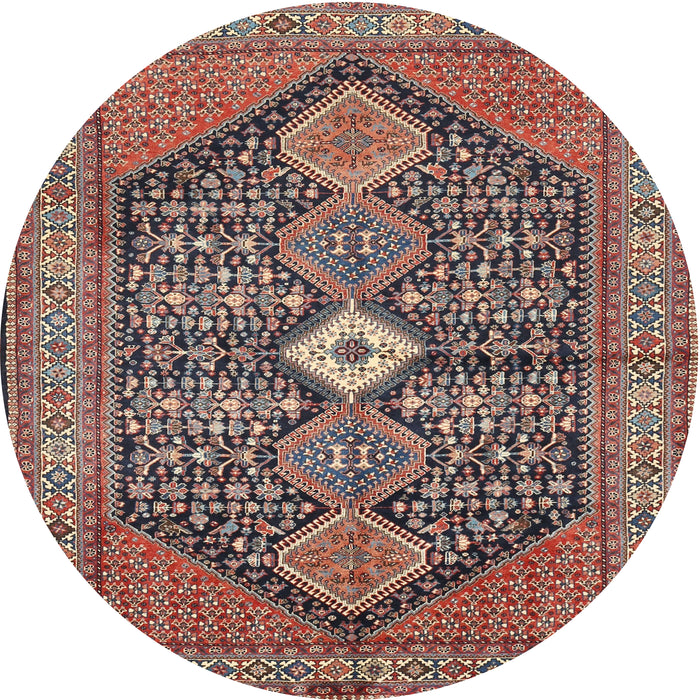 Round Traditional Camel Brown Persian Rug, tr3213