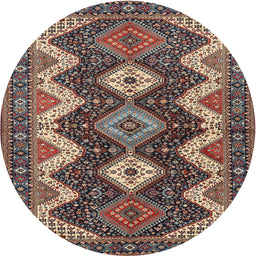 Square Machine Washable Traditional Camel Brown Rug, wshtr3214