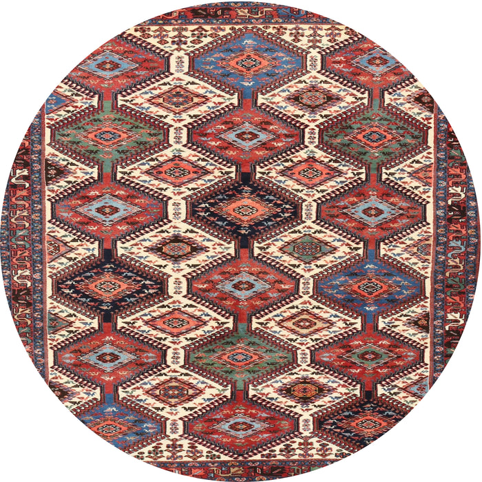 Square Machine Washable Traditional Saffron Red Rug, wshtr3217
