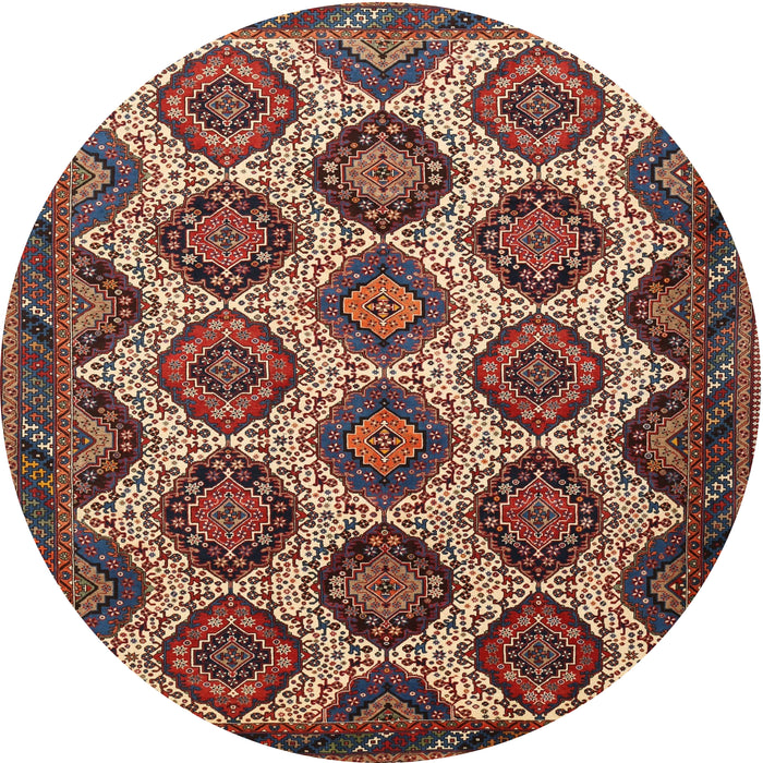 Square Machine Washable Traditional Saffron Red Rug, wshtr3219